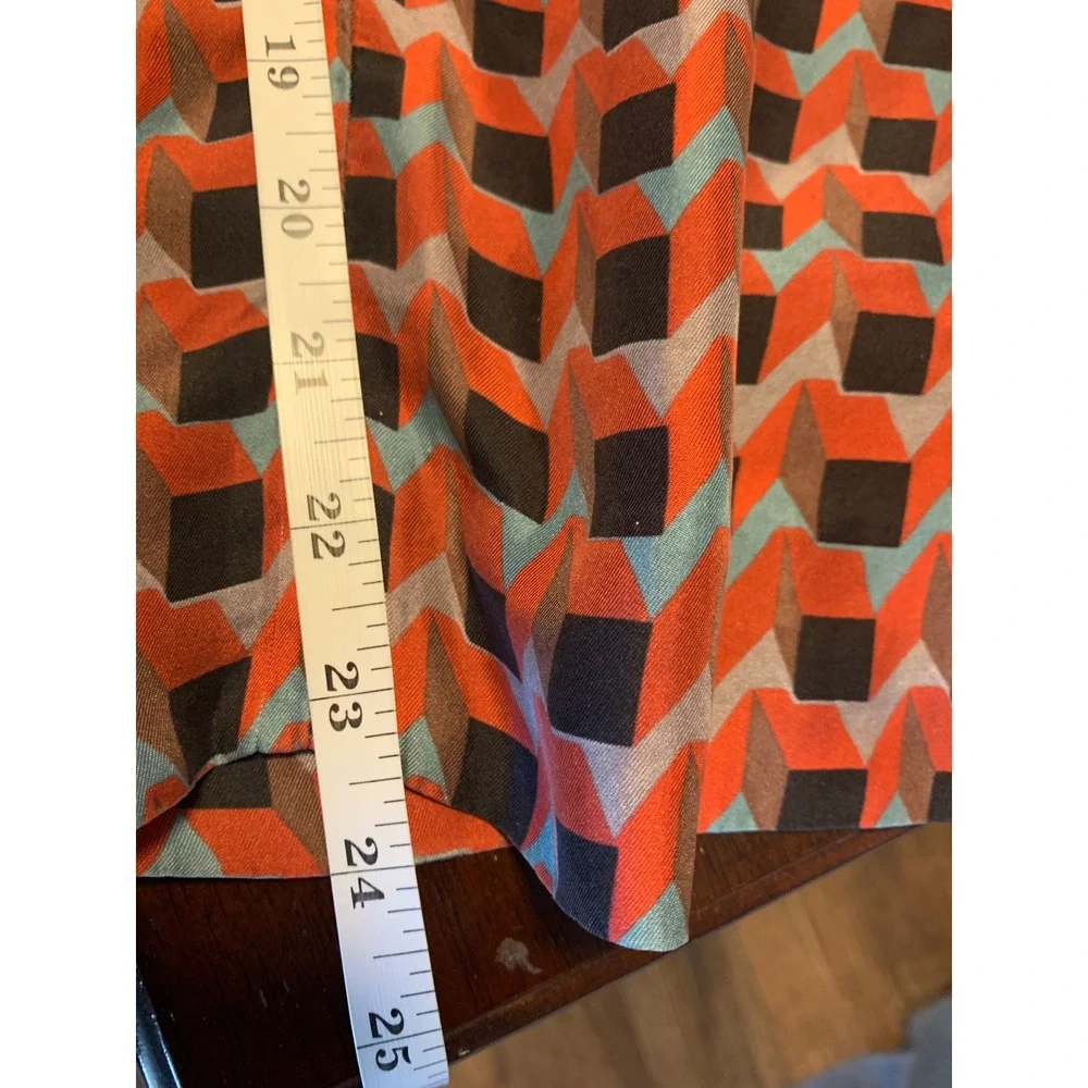 J. Crew Collection  Silk Wide Leg Pants Size 2‎ Geometric Print Cropped